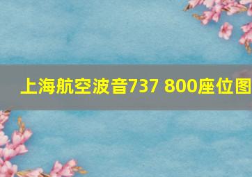 上海航空波音737 800座位图